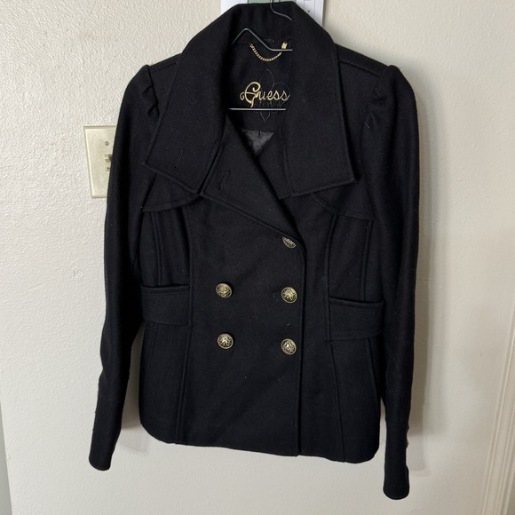 guess womens wool jacket size p/s color Black‎ - Picture 1 of 8